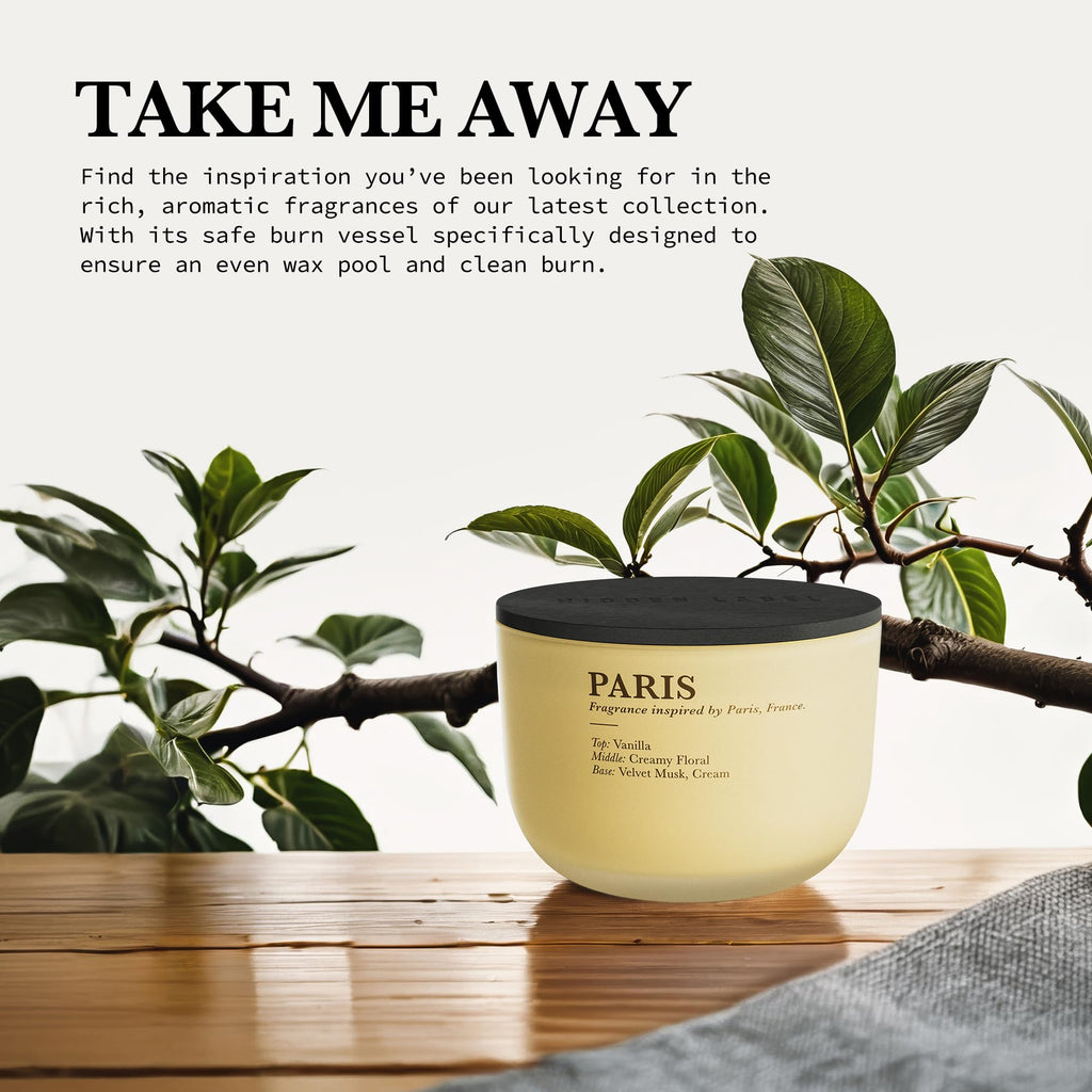 Vanilla Cream Scented Candle, 16 oz, 3-Wick Soy Wax A790840