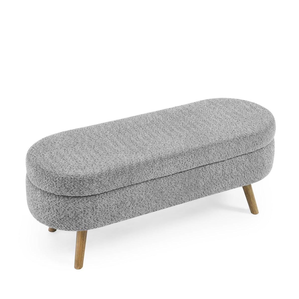 Oval Storage Bench with Rubber Wood Legs O38282