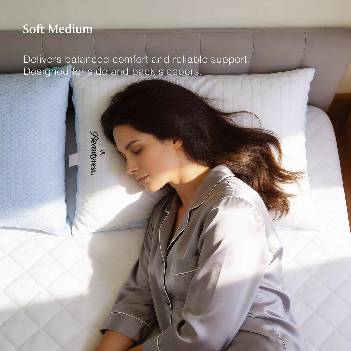 King Size Set of 2 Down Alternative Cooling Pillows L975133