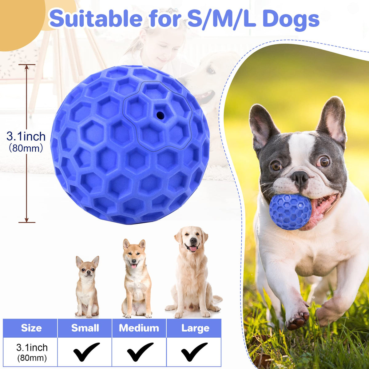 Squeaky Dog Ball Chew Toy S9862