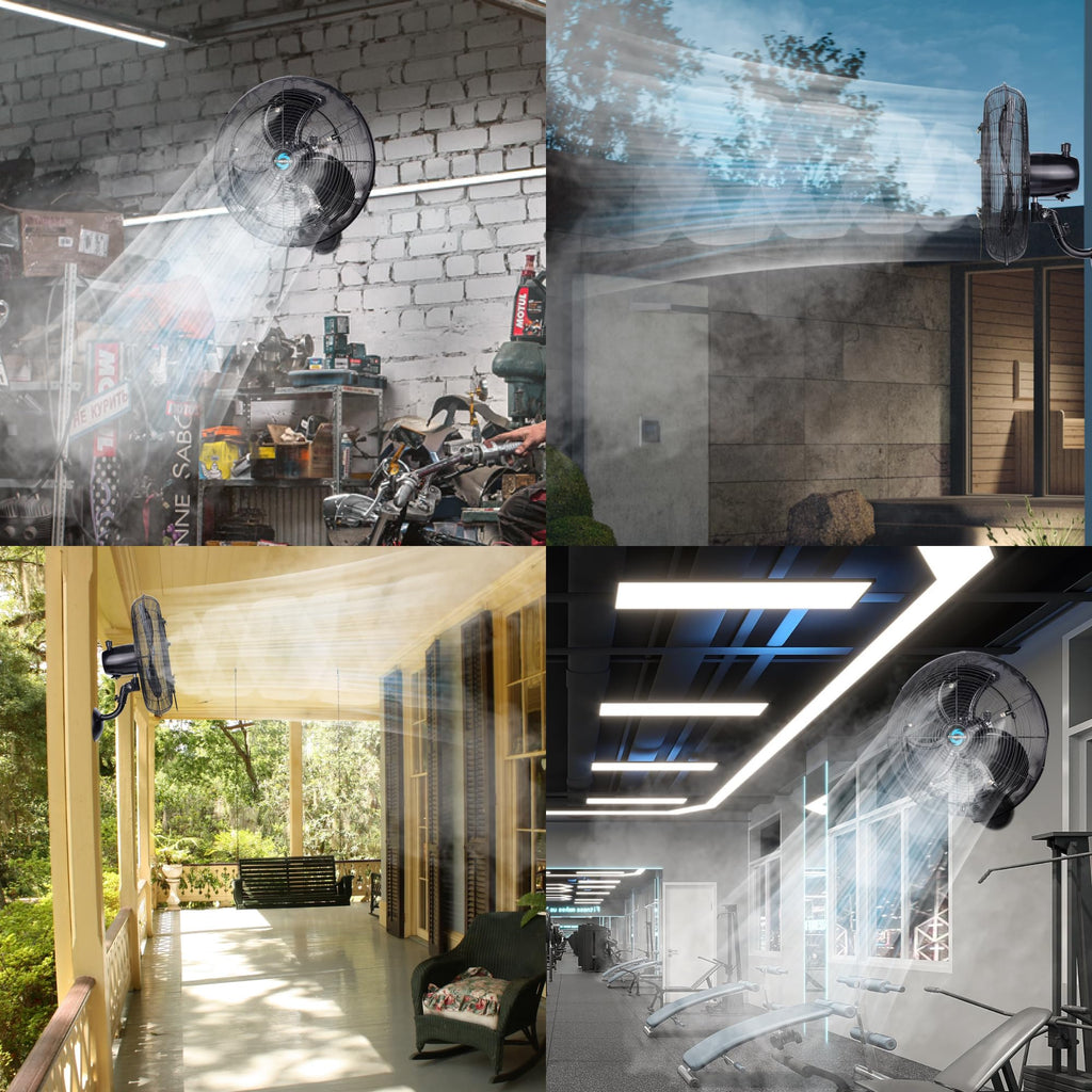 20 Inch Outdoor Wall Mount Fan with Misting Ring X374