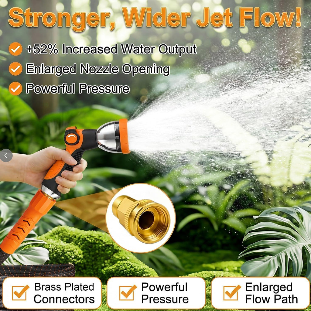 100FT Flexible Garden Hose with 10 Modes Nozzle I517