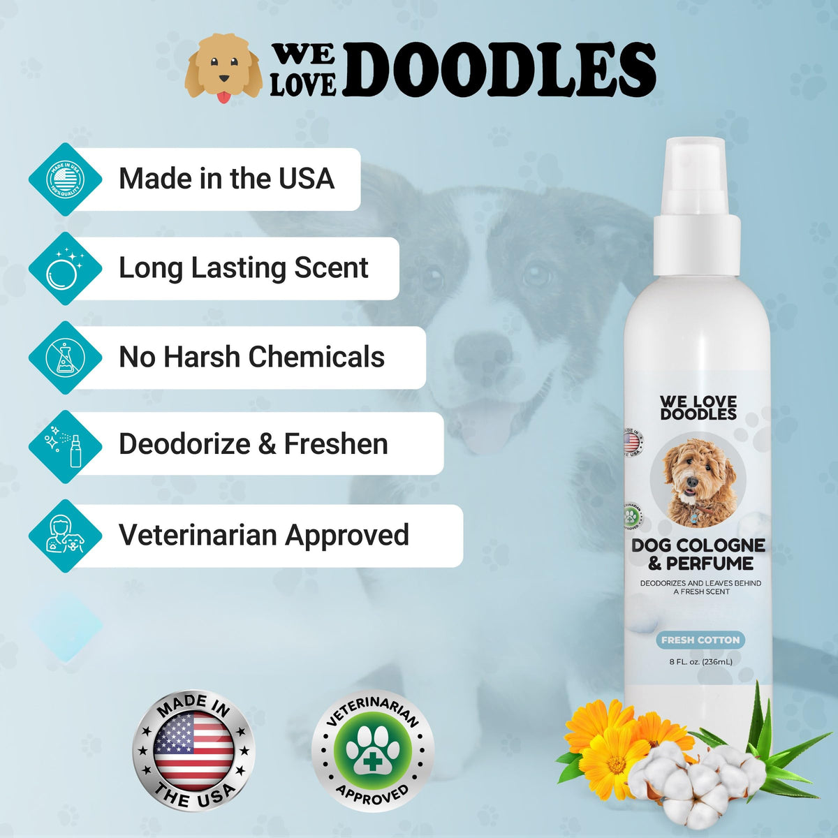Dog Cologne & Perfume and Large Slicker Brush Bundle P5590