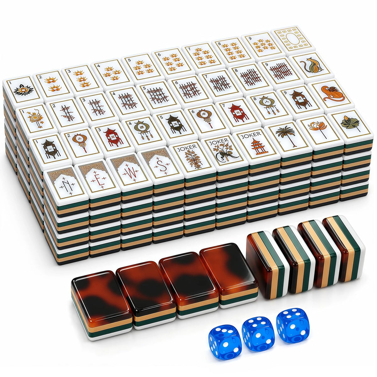 4 Layer Acrylic Mahjong Tile Set Z91640