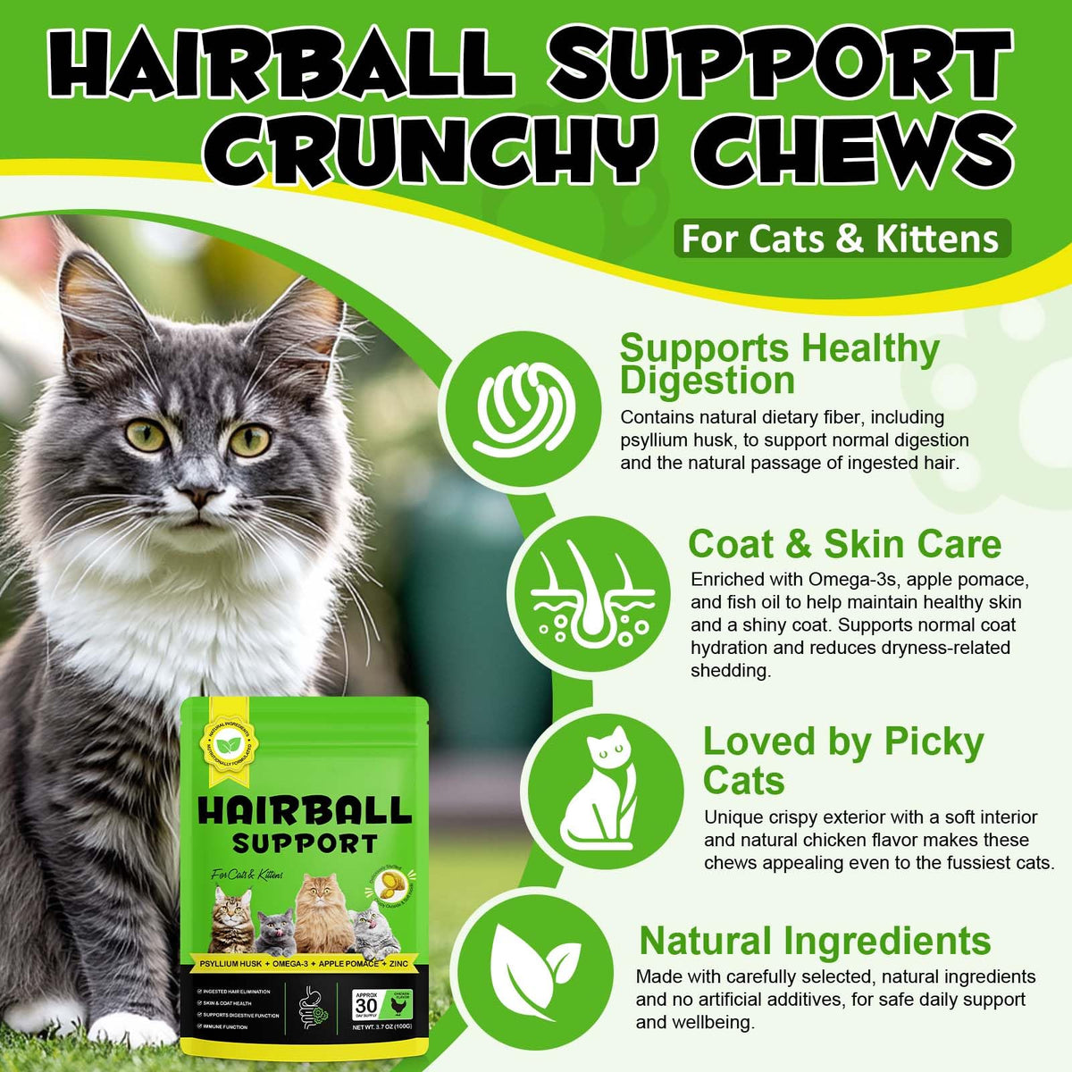 Hairball Remedy Cat Treats Chicken Flavour 100g Z918102
