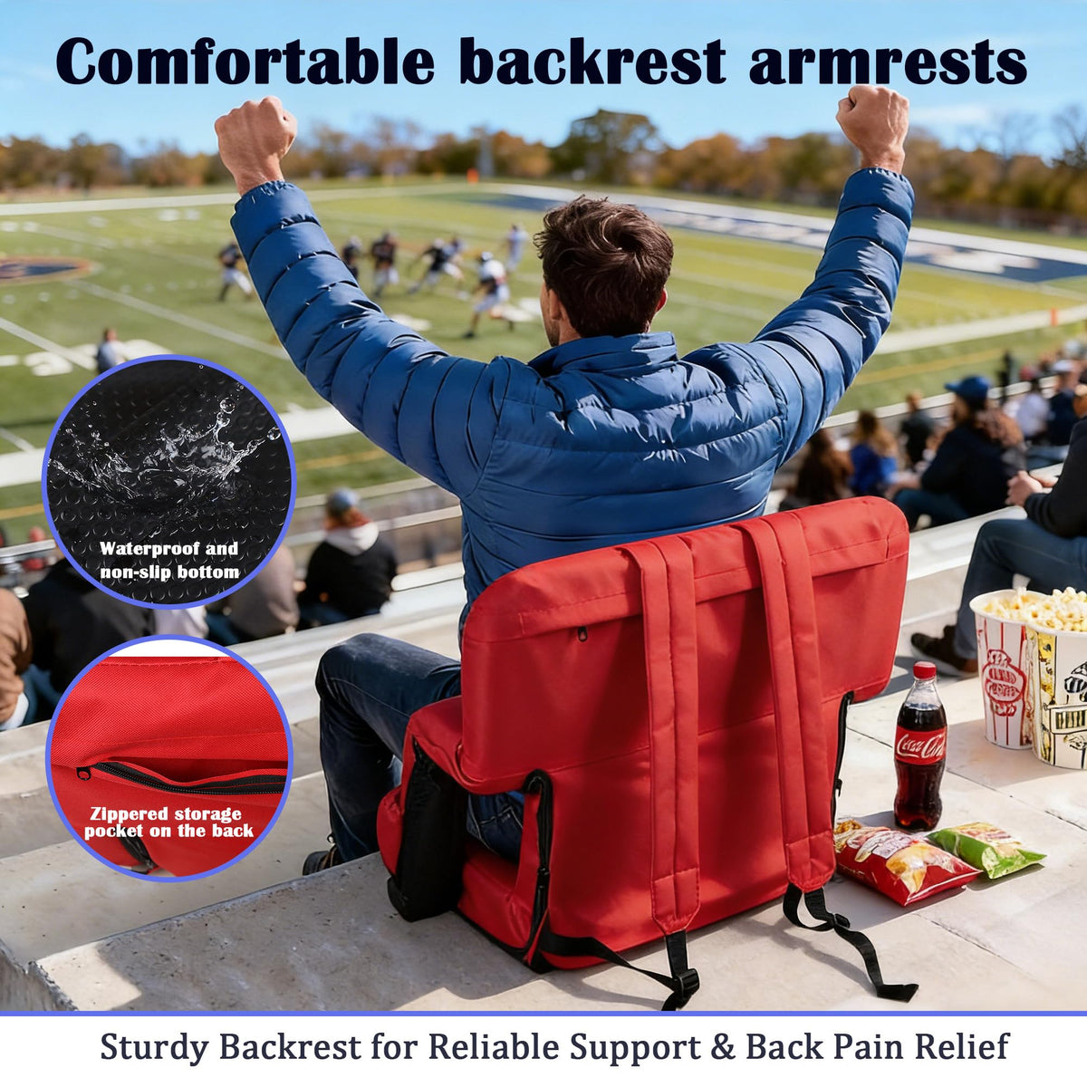 Reclining Bleacher Chair with Back Support S118443