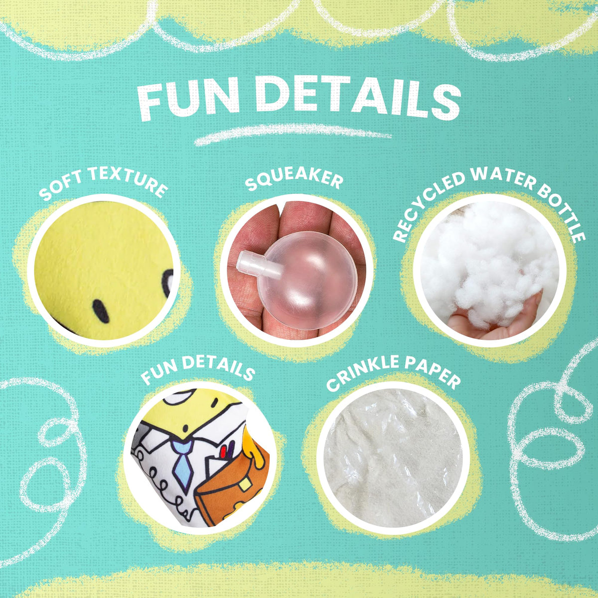 Dog Toy with Squeaker and Crinkle Y864661