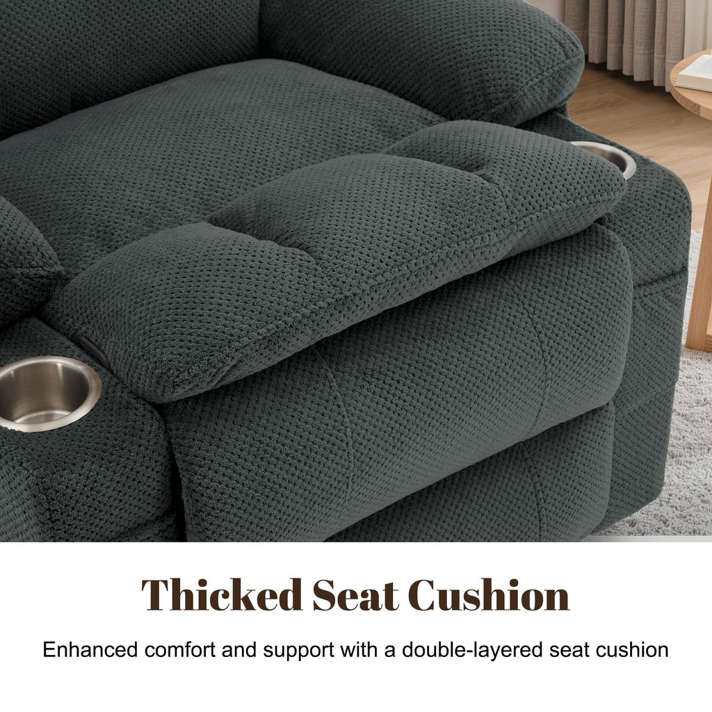 Gray Swivel Rocker Recliner with Massage & Heat V189