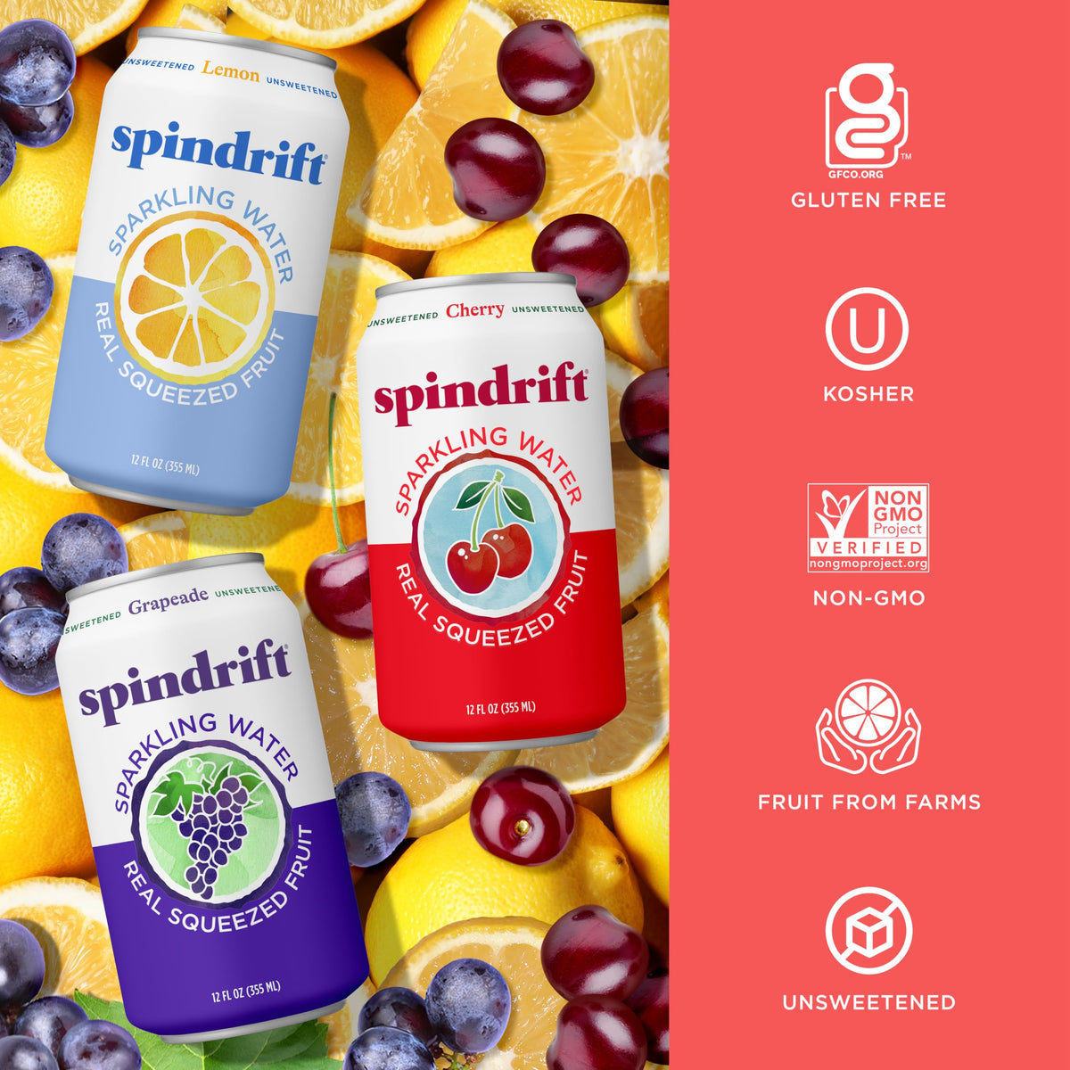 Sparkling Water Variety Pack 12 Fl Oz Cans Pack of 24 T262