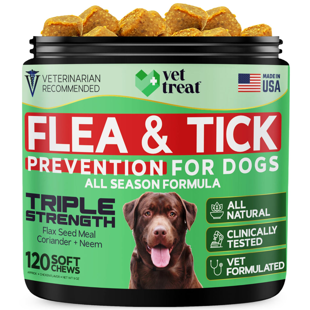 Flea and Tick Chewables for Dogs Chicken 120 Soft Treats Z278