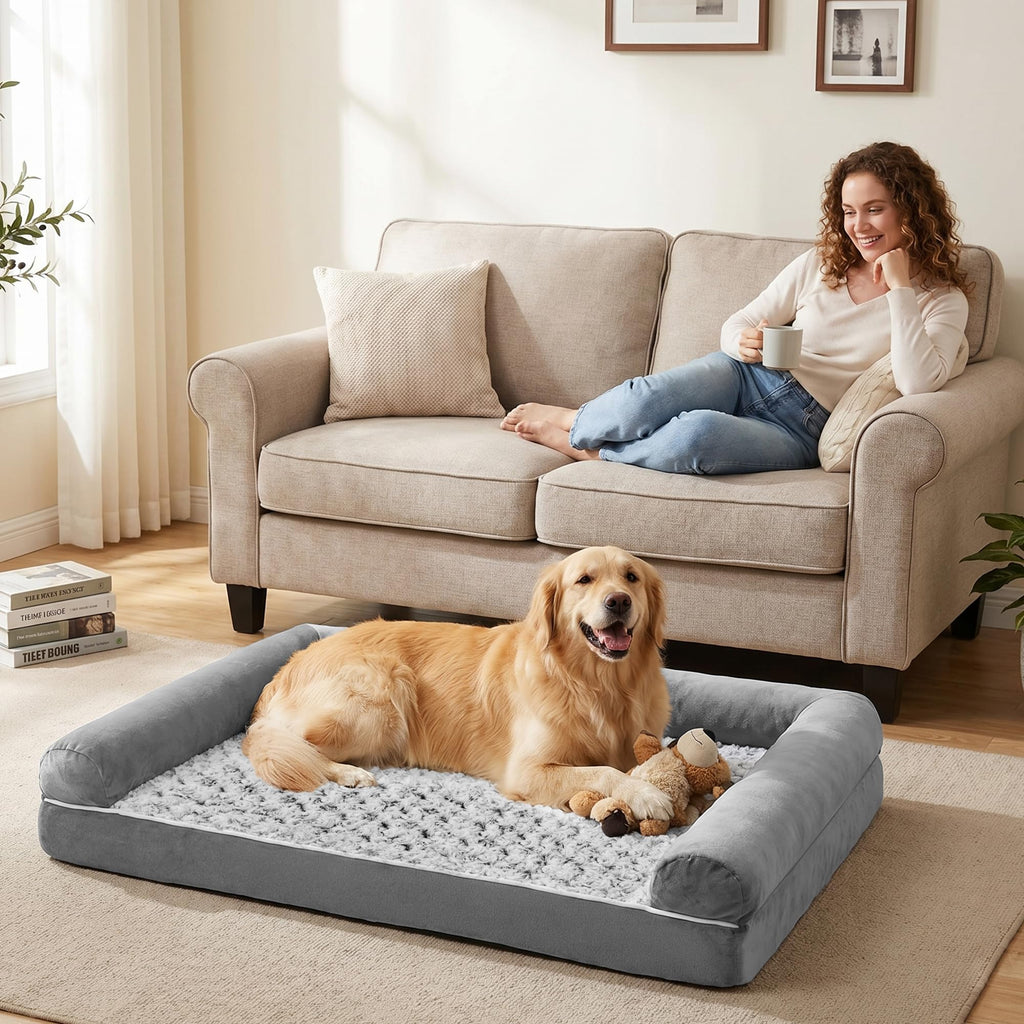 Waterproof Short Plush Orthopedic Dog Bed O9967