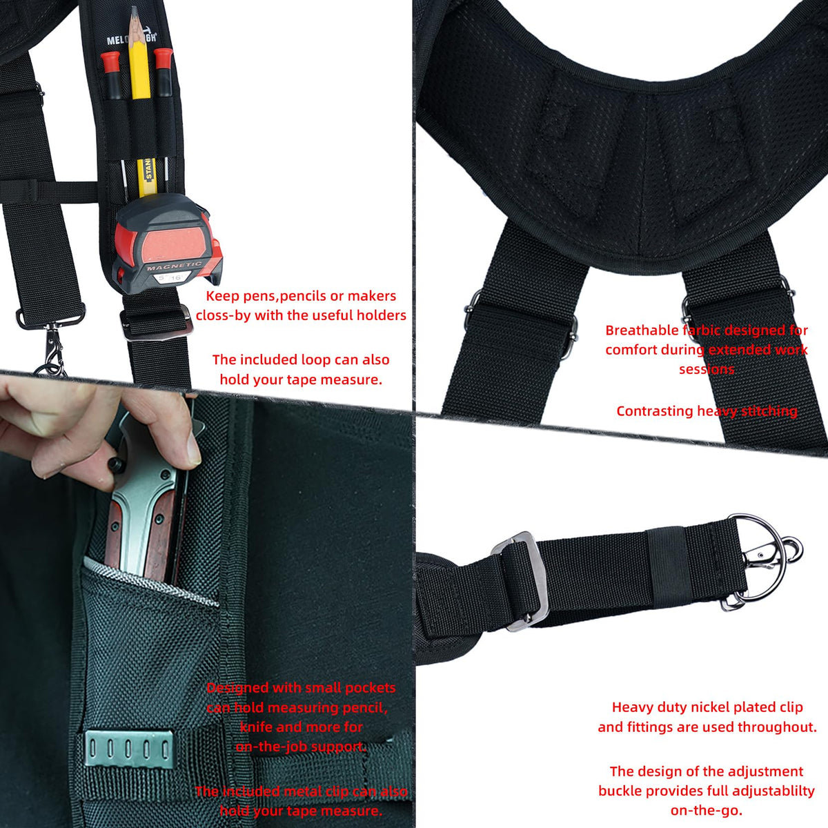 Tool Belt Suspenders Padded Work Suspension Rig O49259