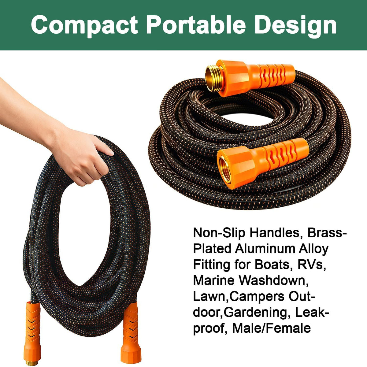 100FT Flexible Garden Hose with 10 Modes Nozzle I517