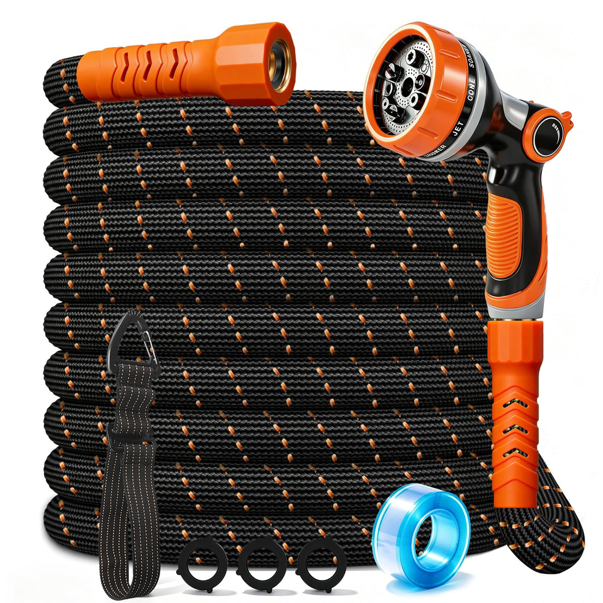 100FT Flexible Garden Hose with 10 Modes Nozzle I517