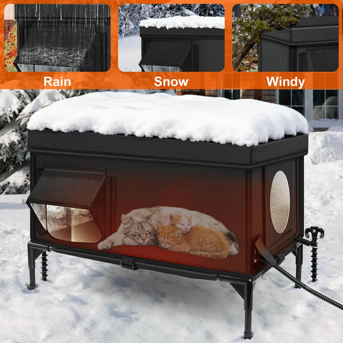 Insulated Heated Cat House X574349