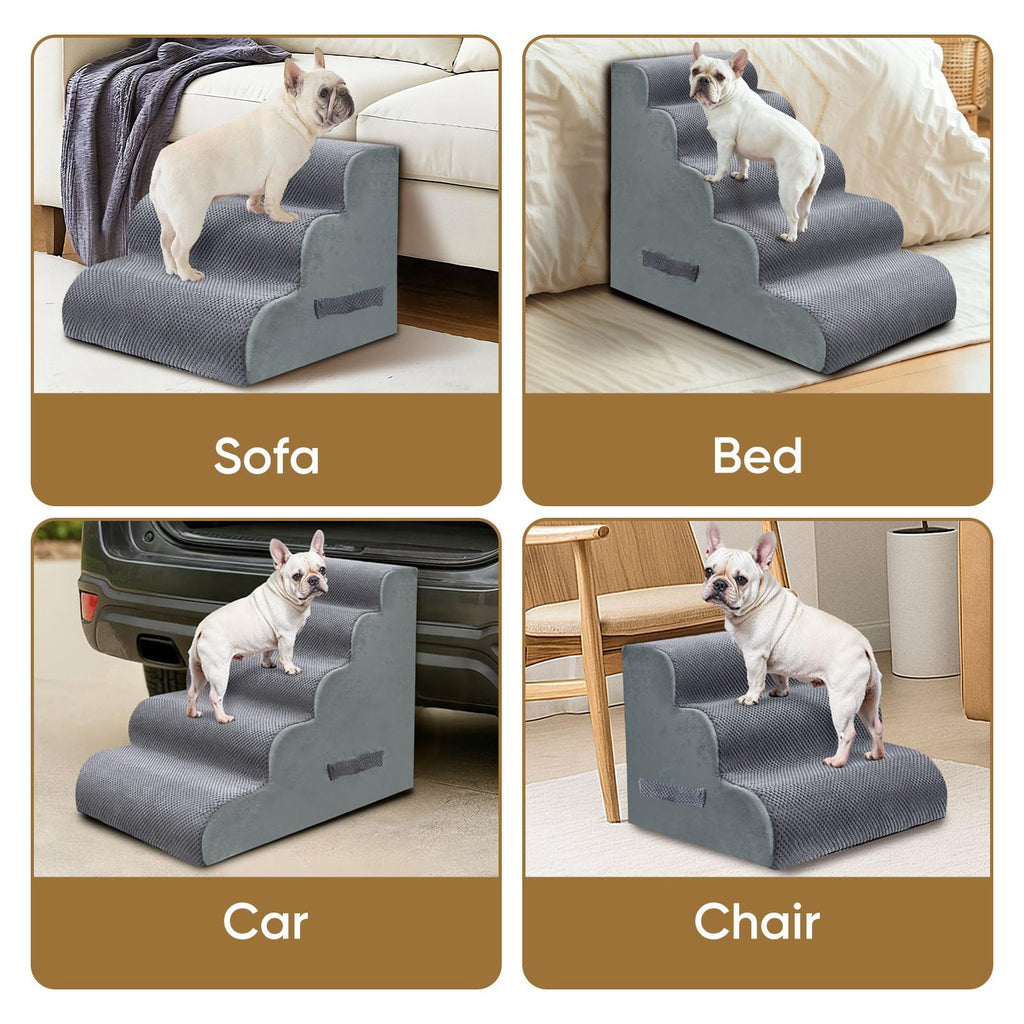 4-Step Grey Pet Stairs X45816