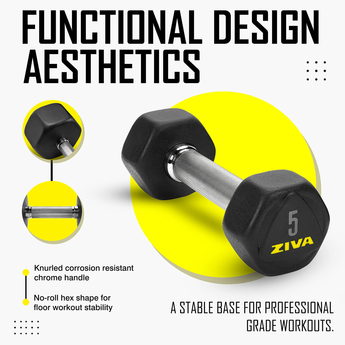 Hex Rubber Coated Dumbbells Z453789