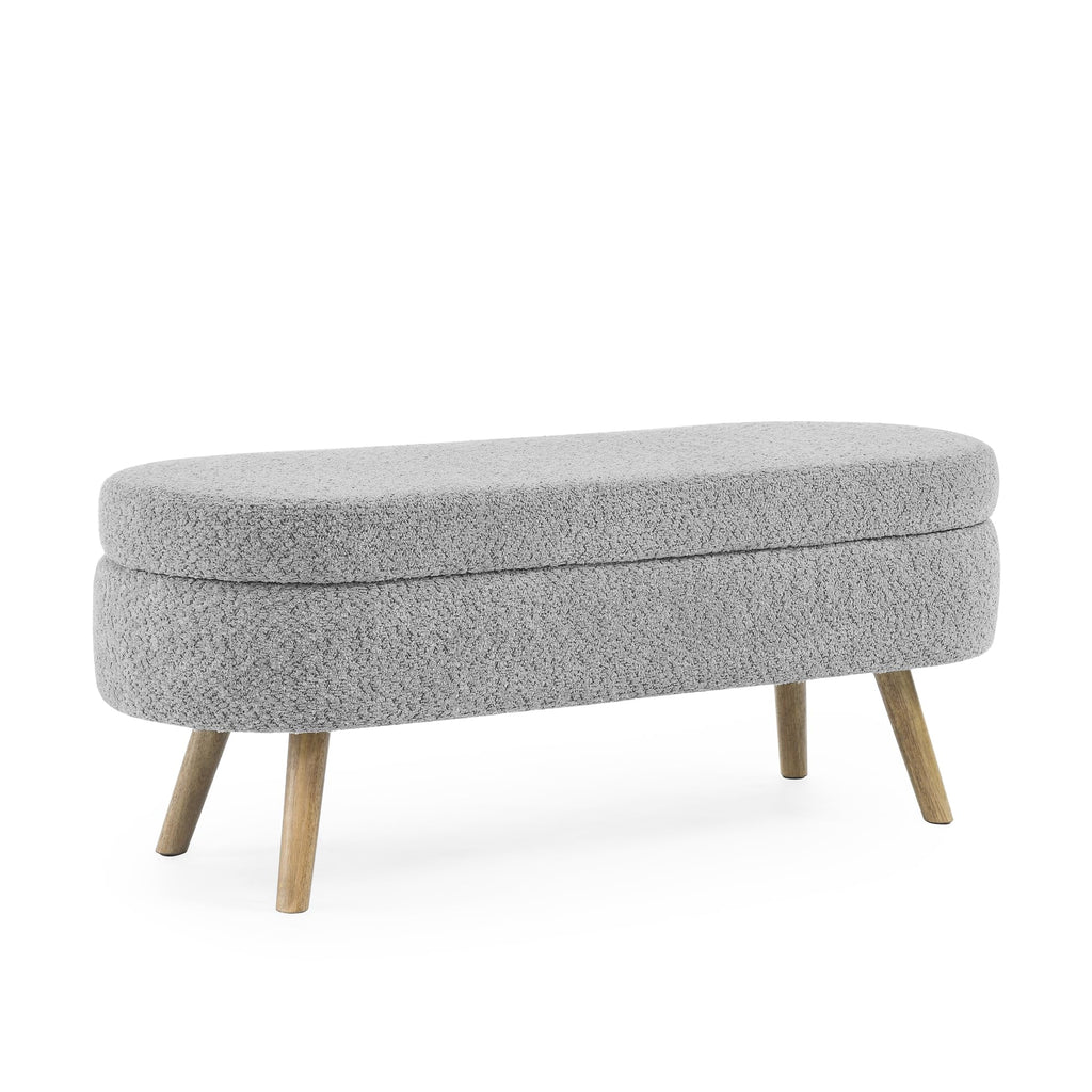 Oval Storage Bench with Rubber Wood Legs O38282