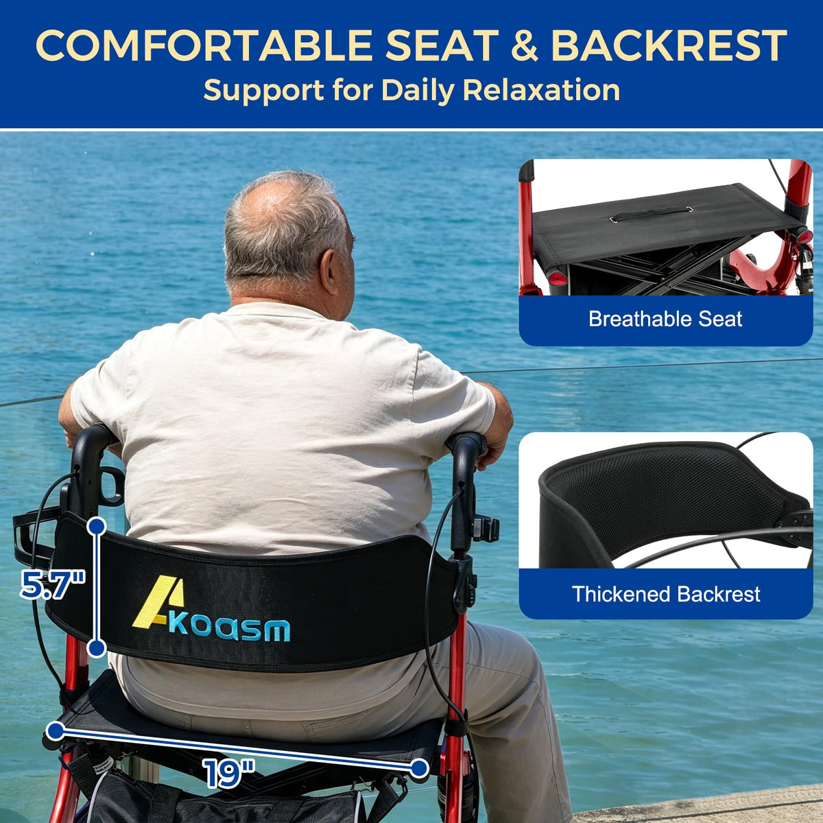 Outdoor Rollator Walkers with 12" Front Wheels F47545