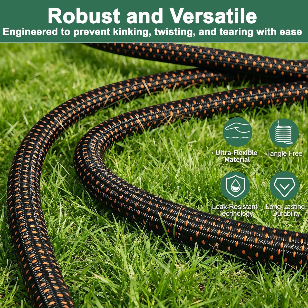 100FT Flexible Garden Hose with 10 Modes Nozzle I517