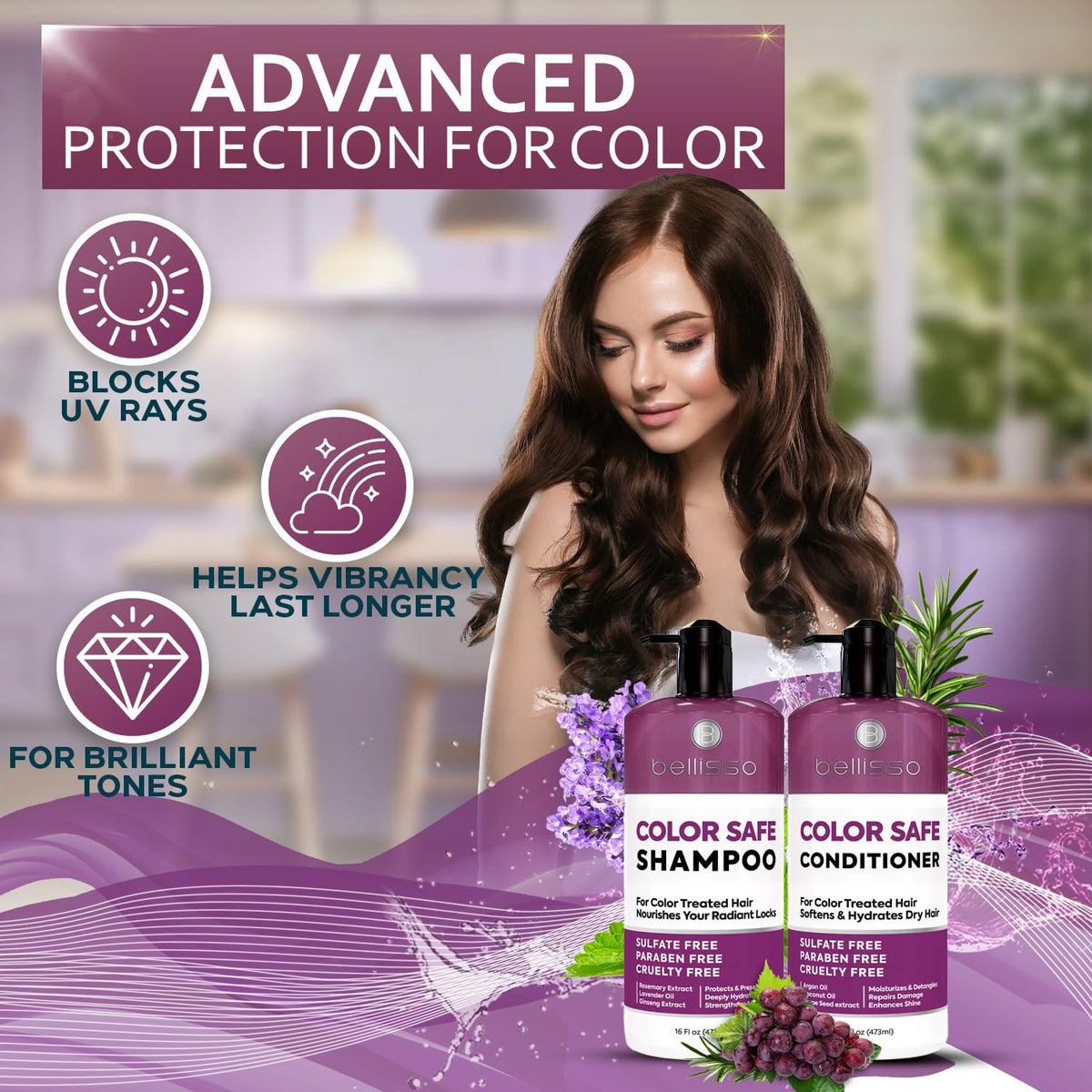 Color Safe Shampoo and Conditioner Set Sulfate Paraben Free F25367