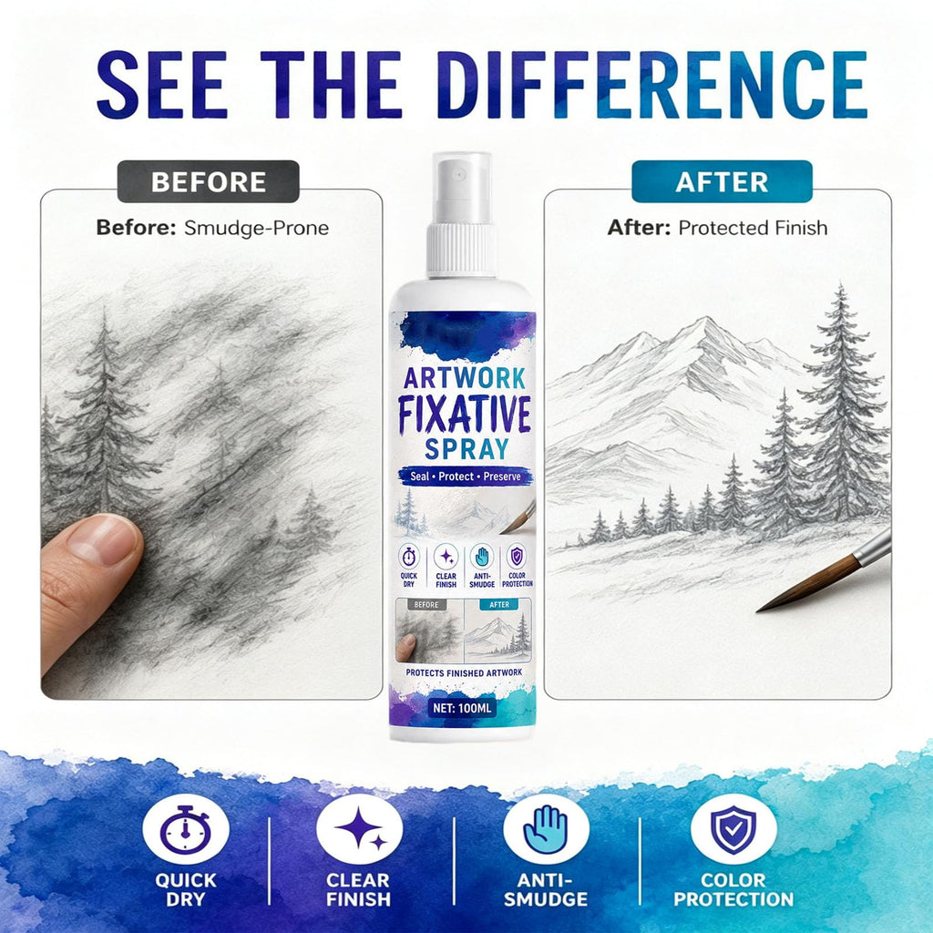 Quick-Dry Smudge-Proof Clear Matte Fixative Spray (7PCS) N65903