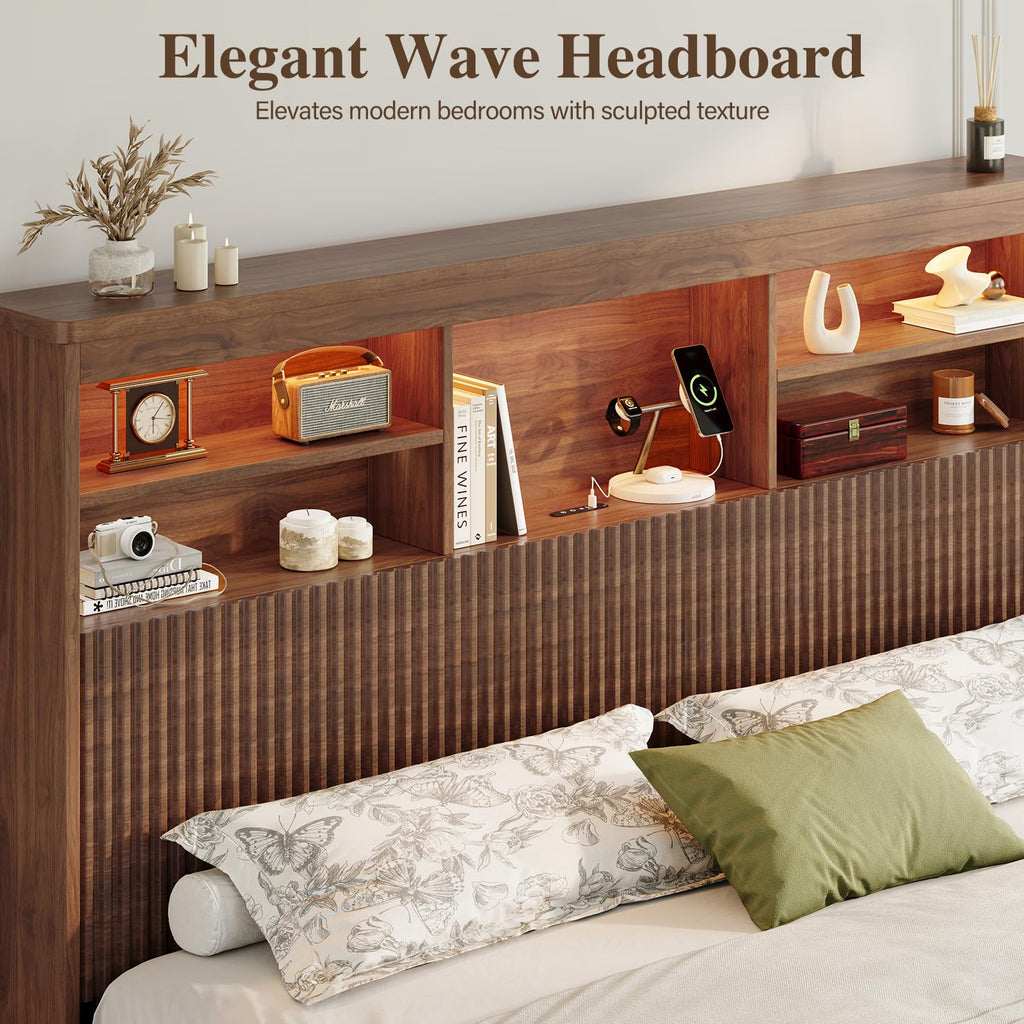 Queen Size Bed Frame with 4 Storage Drawers F223455