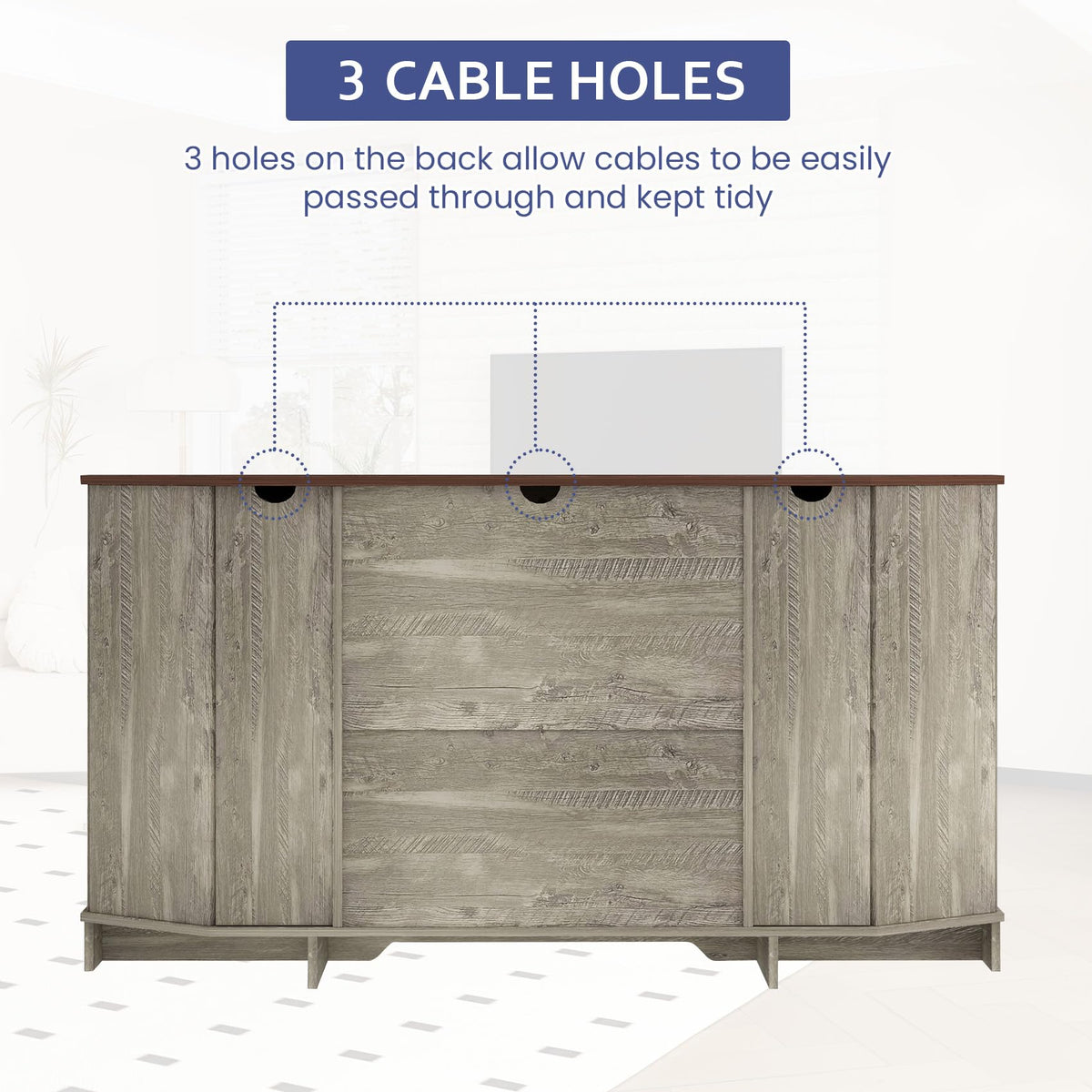 Corner TV Stand with Sliding Barn Door & Removable Shelves P767698