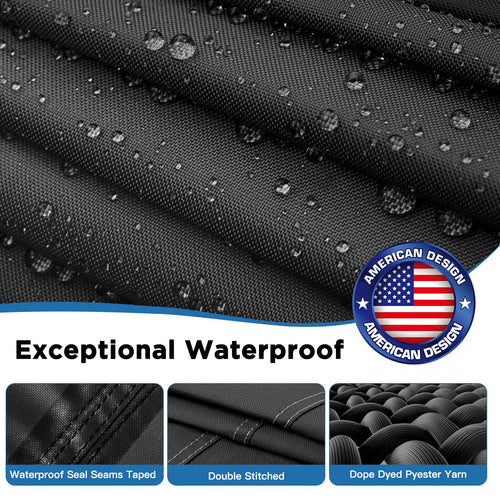 1200D Heavy Duty Waterproof Boat Cover 14-16ft Black P180221
