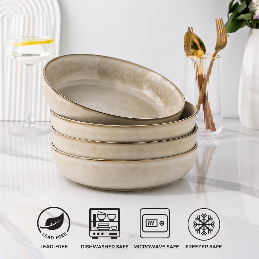 8.75'' 38oz Ceramic Pasta Bowls Set of 4 Z26978