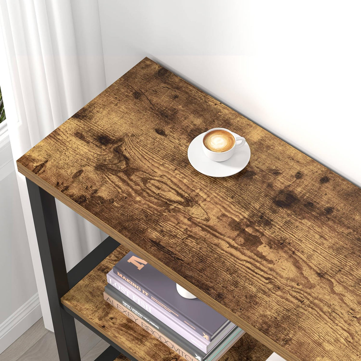 3 Tier Wood and Metal Bookshelf Z43223
