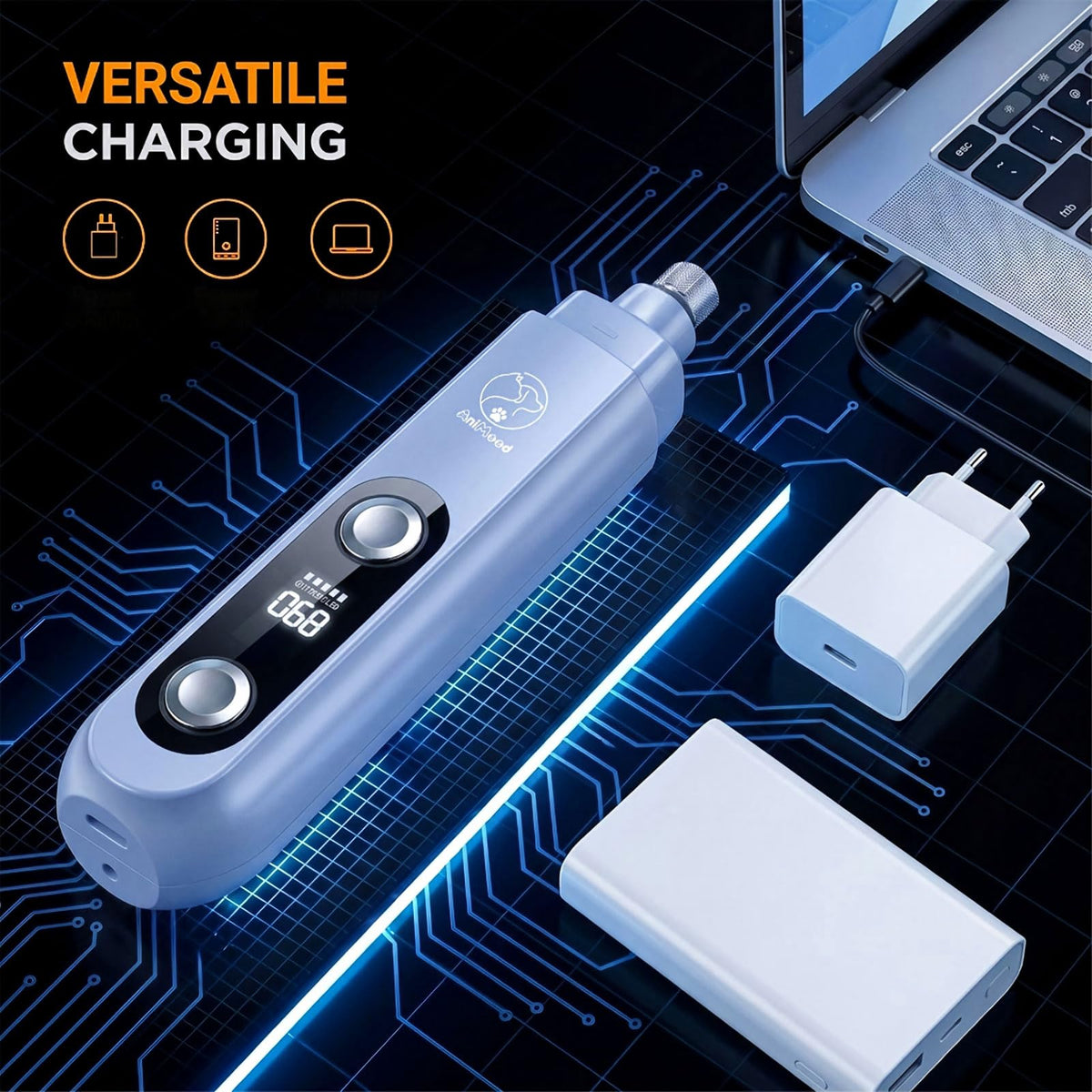 5-Speed Ultra Quiet Dog Nail Grinder with LED Light P28708
