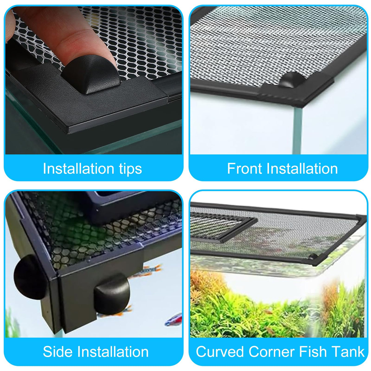 Magnetic Aquarium Net Cover with Feeding Window G219