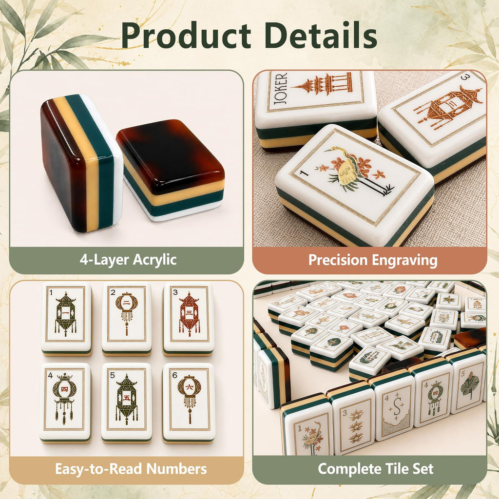 4 Layer Acrylic Mahjong Tile Set Z91640