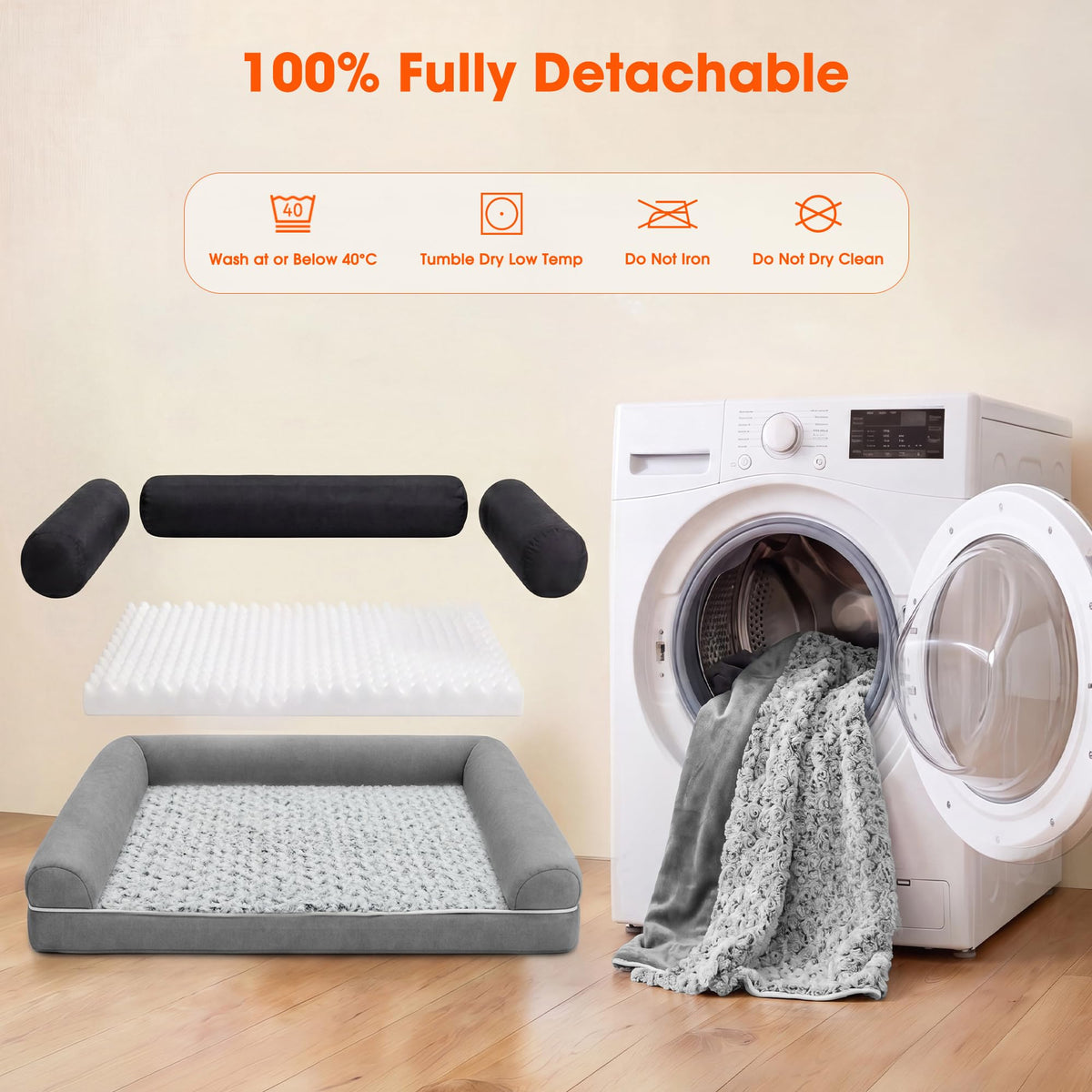 Waterproof Short Plush Orthopedic Dog Bed O9967
