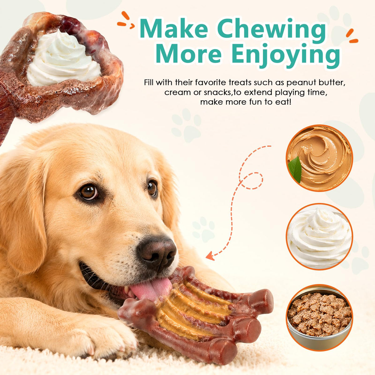 Tough Dog Chew Toys, 2 Pack Hard Nylon Bone I79034