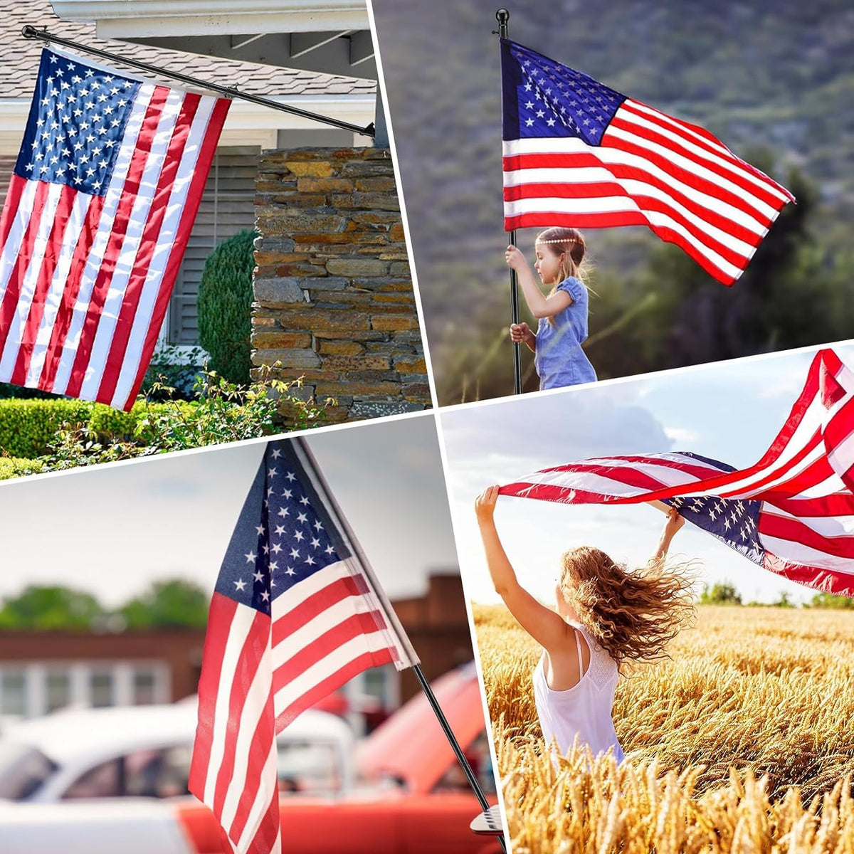 5ft Tangle Free Flag Pole Kit with 3x5 US Flag L59739