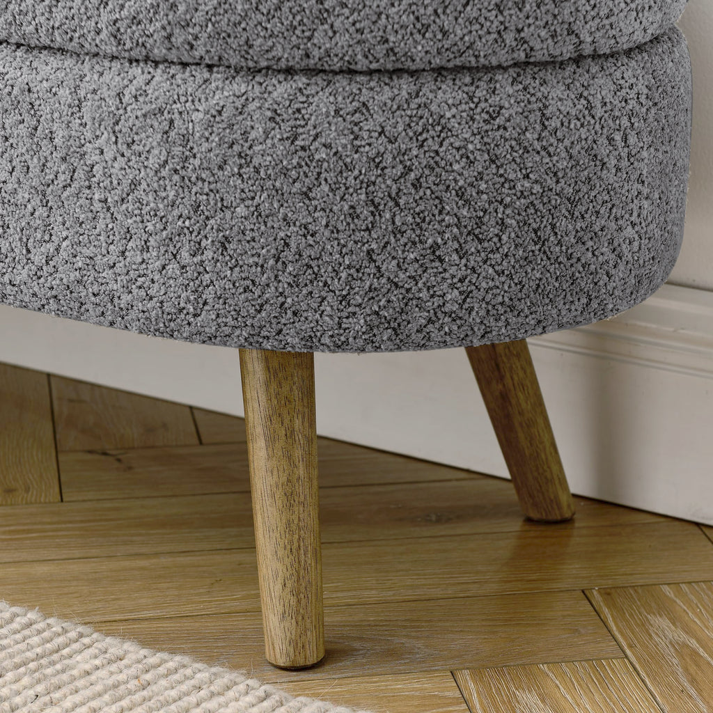 Oval Storage Bench with Rubber Wood Legs O38282