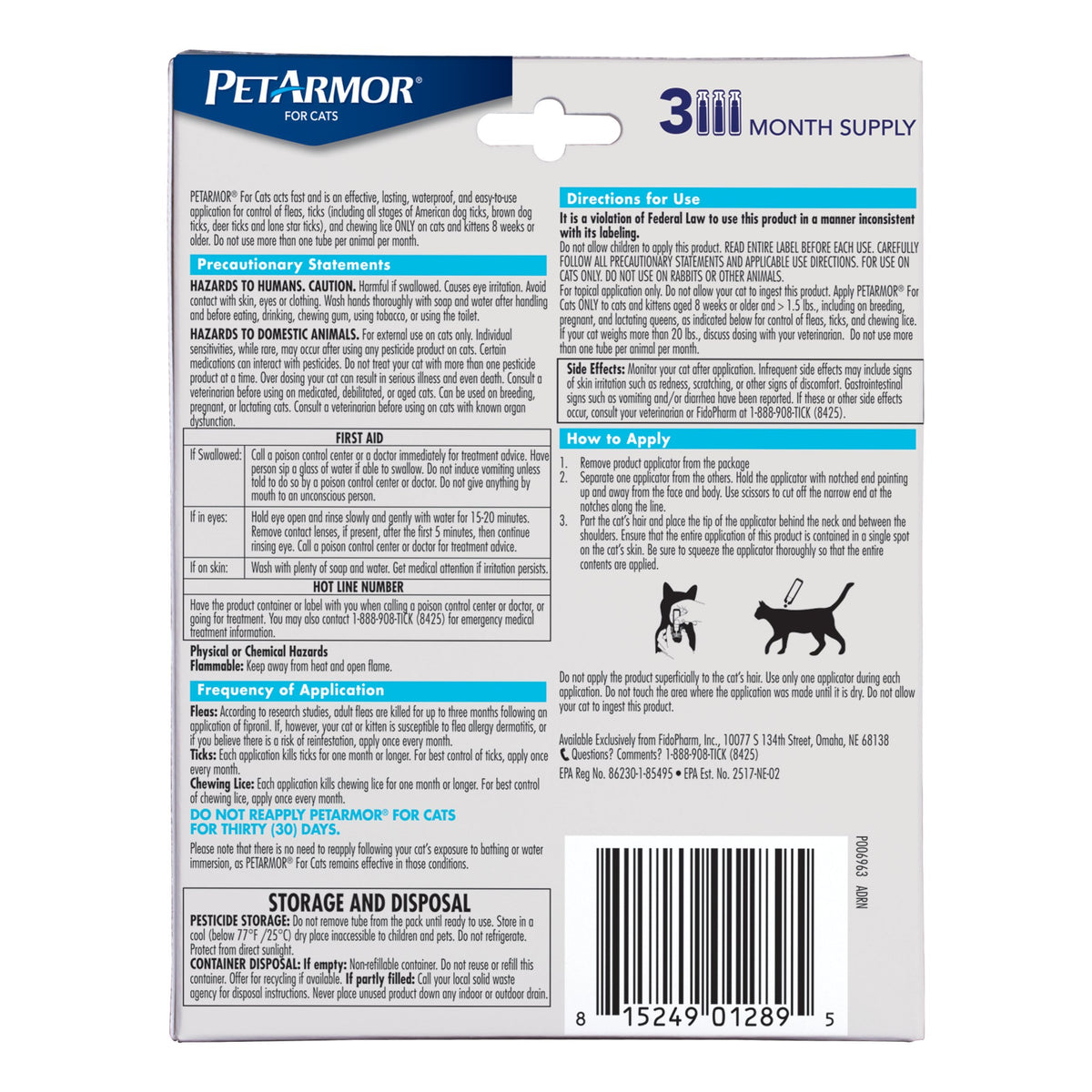 Flea & Tick Treatment for Cats P3010