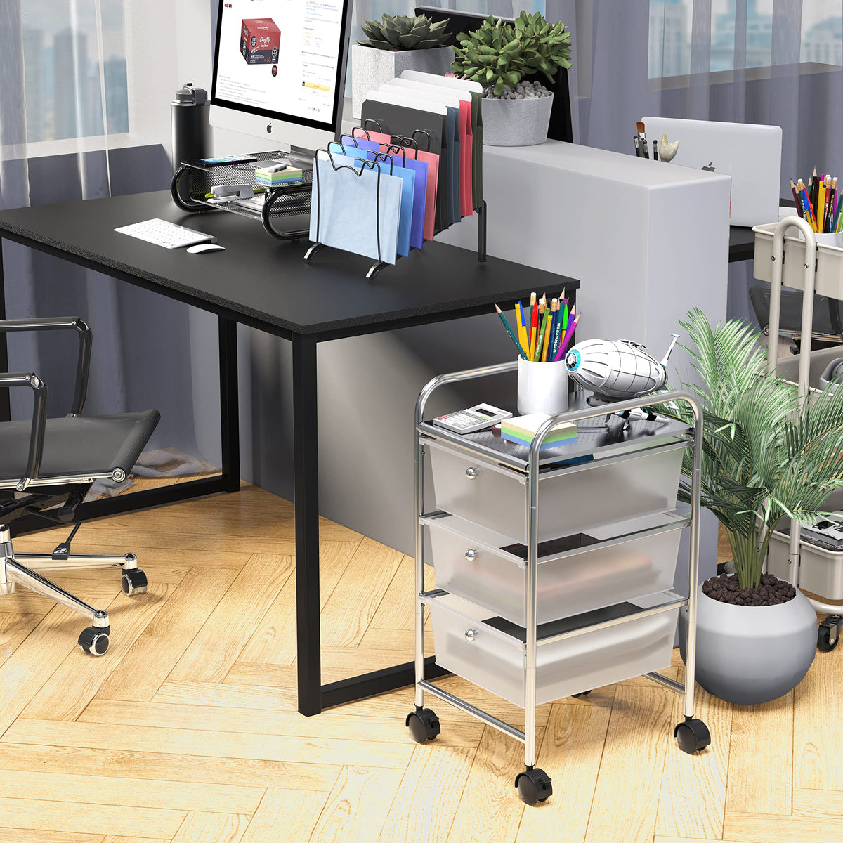 3 Drawers Rolling Utility Cart D88907