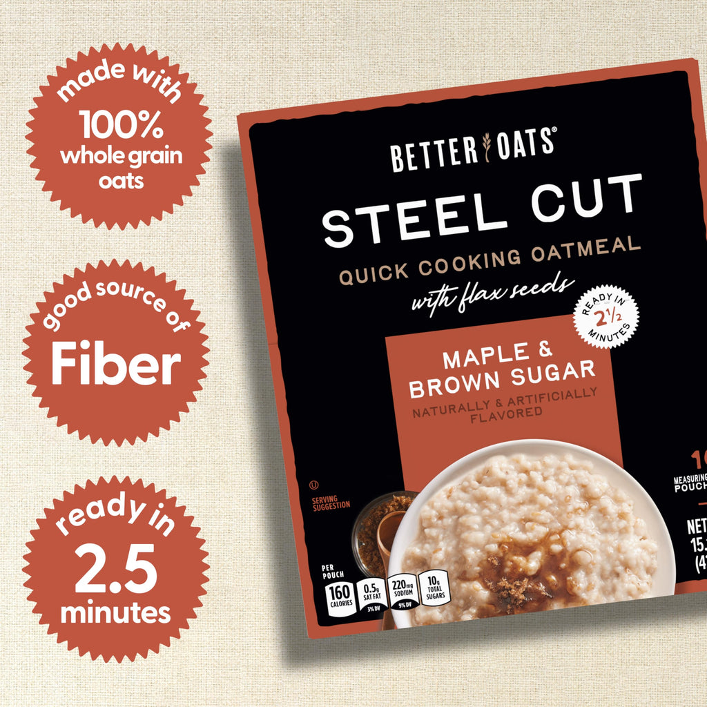 Steel Cut Maple & Brown Sugar Oatmeal 15.1 oz 6 Pack E88055