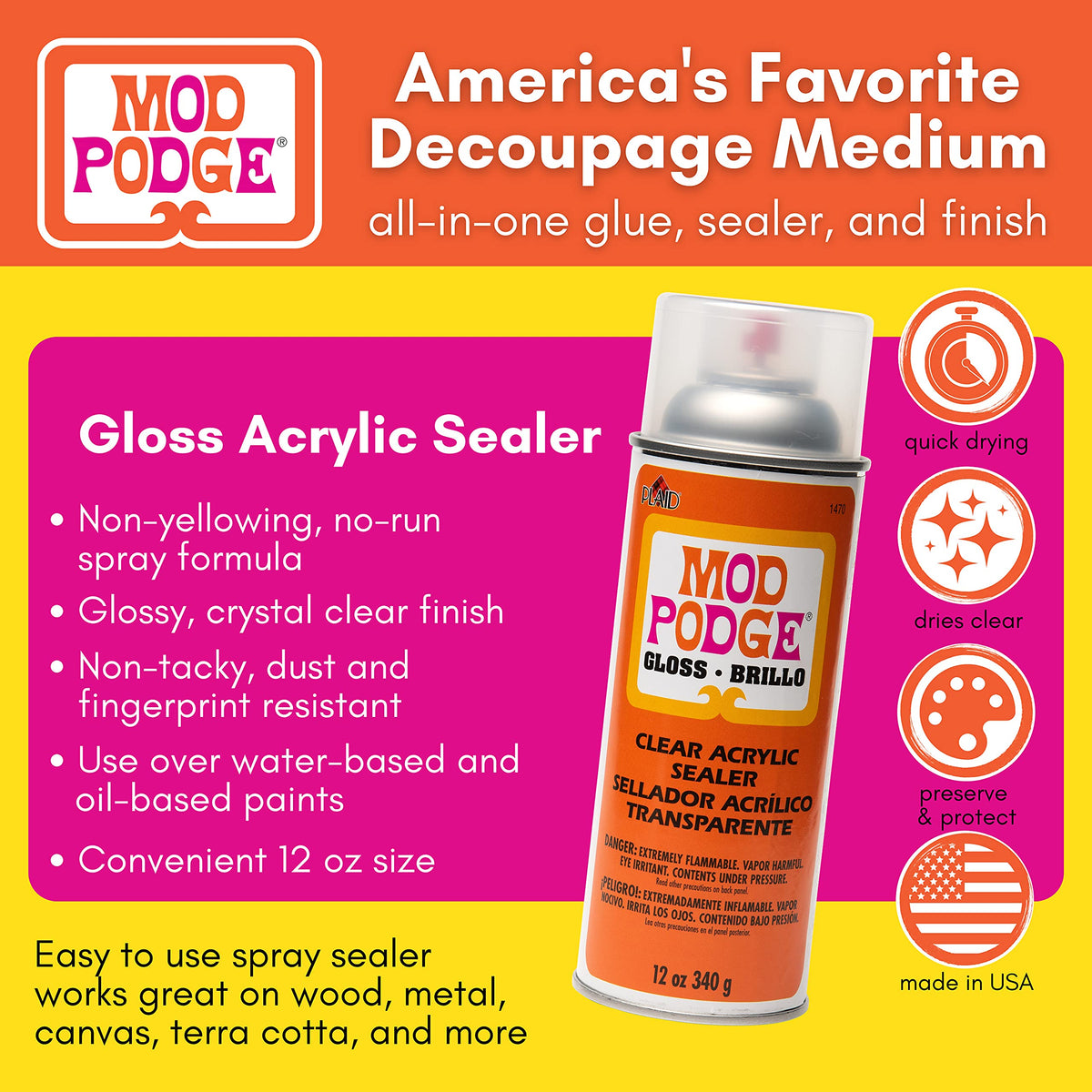 Acrylic Sealer Spray, 12 ounce, Gloss Q354