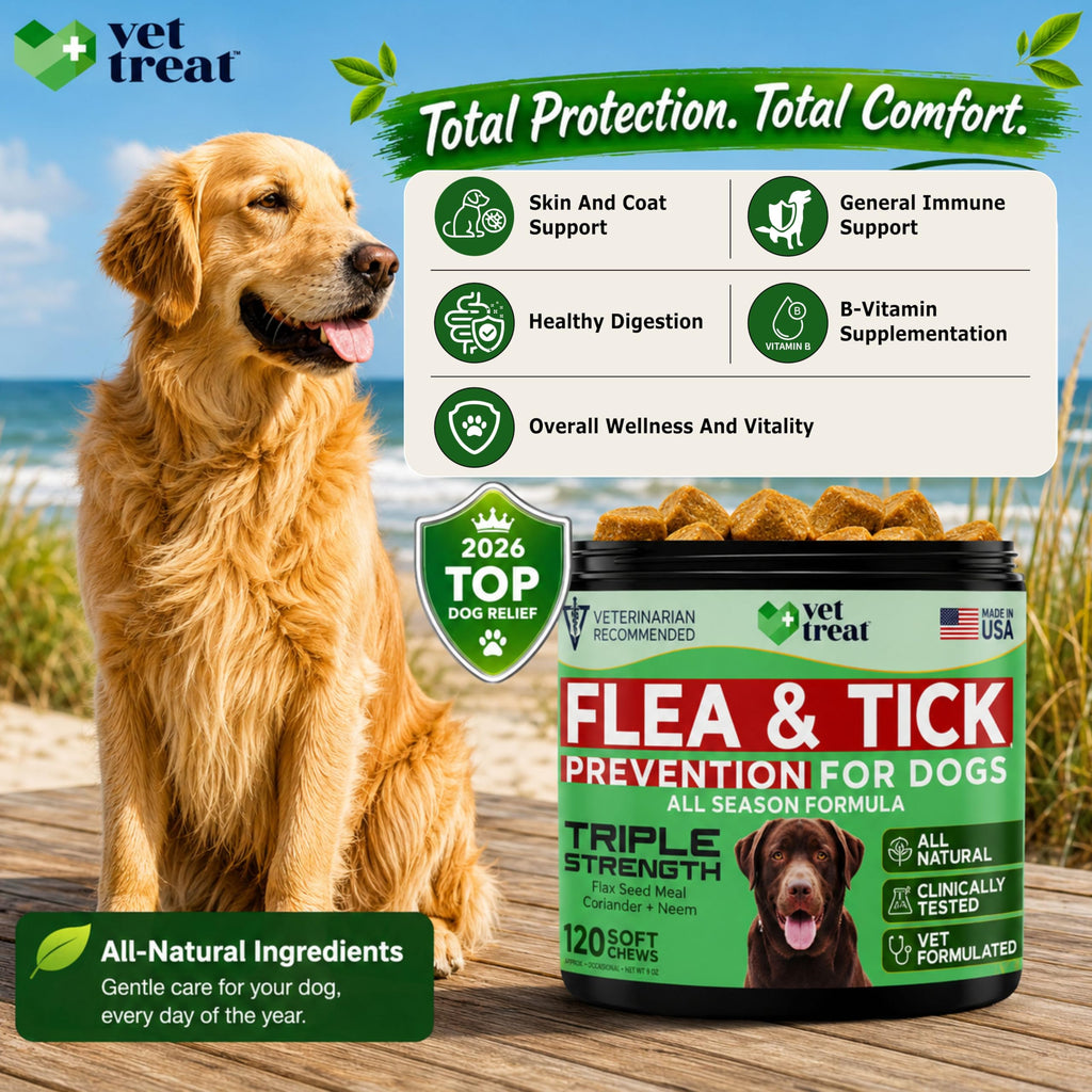 Flea and Tick Chewables for Dogs Chicken 120 Soft Treats Z278