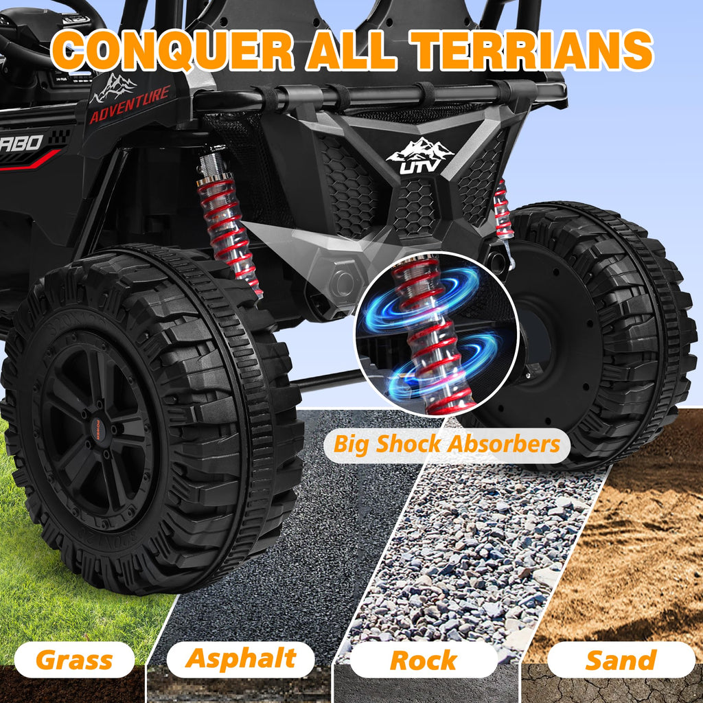 24V Ride on Toy with 4 x 200W Motors, Black K112206